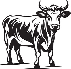 Fototapeta premium Dairy Dazzle Cow Icon Design Hoofed Haven Vector Icon Graphic