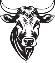 Grazing Glory Iconic Cow Design Moo Majesty Logo Iconic Graphic