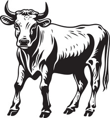Bovine Beauty Vector Cow Icon Meadow Majesty Iconic Logo Icon