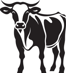 Moo Mirage Cow Iconic Art Horned Harmony Logo Icon Art