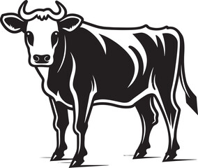Horned Harmony Logo Icon Art Dairy Dream Vector Cow Iconic