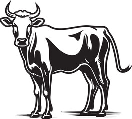 Hoofed Harmony Cow Vector Graphic Dairy Dazzle Iconic Logo Design