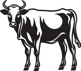 Moo Mirage Cow Iconic Graphic Horned Harmony Logo Design Graphic