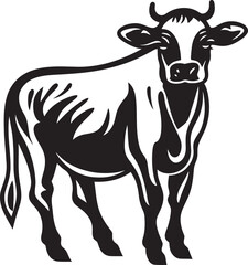Grazing Glory Iconic Logo Art Moo Majesty Cow Vector Design