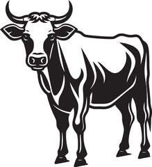 Bovine Bloom Iconic Cow Icon Meadow Muse Logo Vector Design