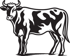 Horned Harmony Iconic Cow Design Dairy Dazzle Logo Iconic Graphic
