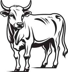 Dairy Dazzle Logo Iconic Graphic Grazing Gala Cow Vector Icon