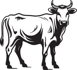 Fototapeta premium Moo Majesty Logo Iconic Graphic Dairy Dream Cow Vector Logo