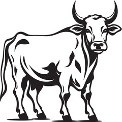 Dairy Dream Iconic Cow Icon Horned Harmony Logo Graphic Art