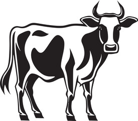 Bovine Brilliance Cow Iconic Graphic Milk Marvel Vector Logo Icon