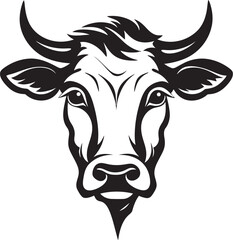 Pastoral Panache Cow Icon Design Meadow Majesty Iconic Logo Icon