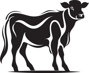 Hoofed Harmony Cow Vector Logo Bovine Bloom Logo Icon Design