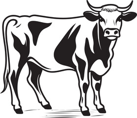 Meadow Monarch Logo Design Graphic Horned Harmony Cow Vector Icon