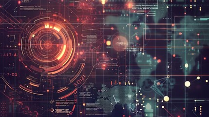 Obraz premium An enigmatic infographic in a futuristic style reveals hidden data patterns that could change the world