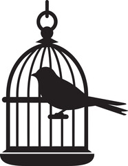 Fototapeta premium Lovable Caged Bird Graphic Design Cheerful Bird in Cage Vector Art
