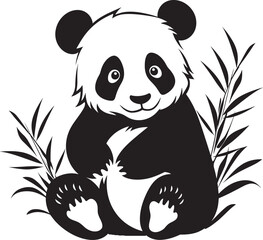 Playful Panda Logo Art Charming Panda Vector Icon