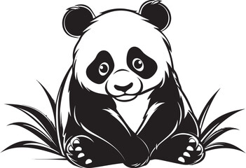 Sweet Panda Icon Graphic Playful Panda Logo Art