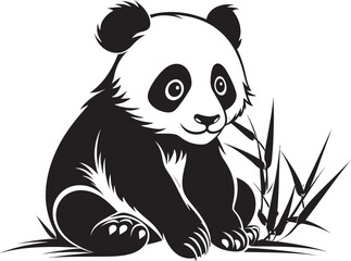 Lovable Panda Graphic Design Cheerful Panda Vector Art