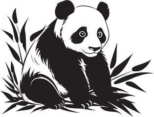 Endearing Panda Logo Icon Cute Panda Graphic Vector