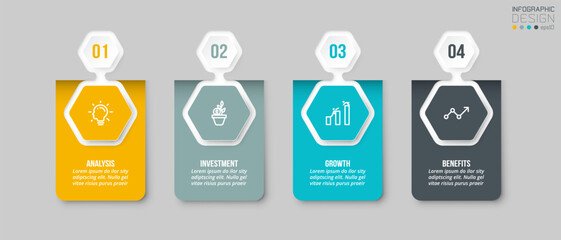 Infographic template business concept with step.
