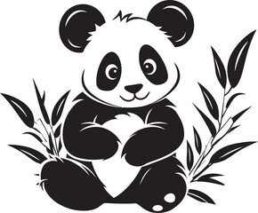 Sweet Panda Cartoon Vector Charming Panda Logo Design