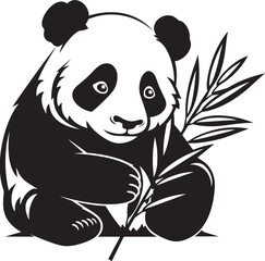 Happy Panda Logo Art Delightful Panda Graphic Vector