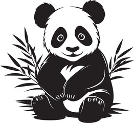 Playful Panda Vector Icon Sweet Panda Logo Design