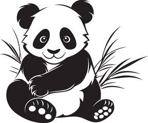 Lovable Panda Graphic Vector Joyful Panda Cartoon Icon