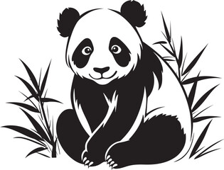 Charming Panda Logo Art Lovable Panda Graphic Vector
