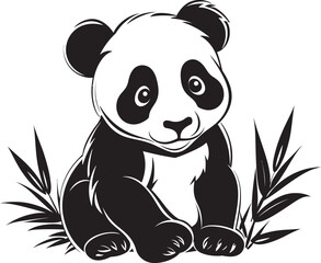 Joyful Panda Cartoon Icon Whimsical Panda Vector Art