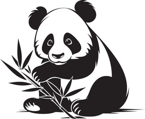Whimsical Panda Vector Art Cheerful Panda Graphic Icon