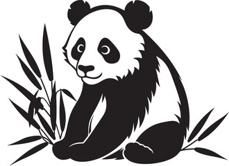 Sweet Panda Vector Logo Charming Panda Cartoon Graphic