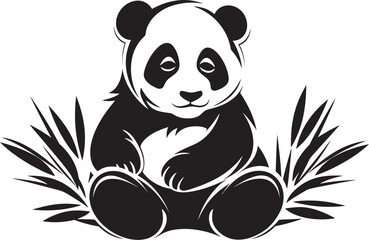 Charming Panda Cartoon Graphic Lovable Panda Vector Icon