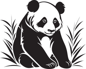 Sweet Panda Logo Icon Adorable Panda Vector Logo