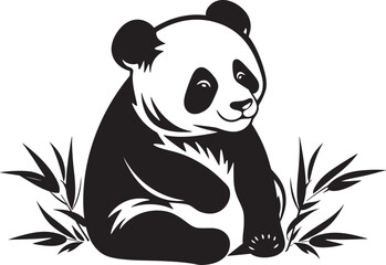 Sweet Panda Icon Graphic Playful Panda Logo Art