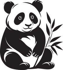 Lovable Panda Graphic Design Cheerful Panda Vector Art