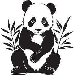 Endearing Panda Logo Icon Cute Panda Graphic Vector