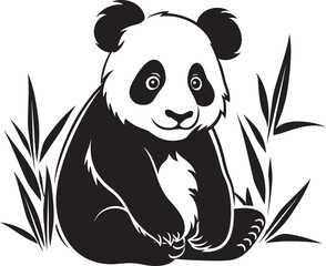Sweet Panda Graphic Icon Charming Panda Vector Design
