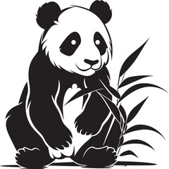 Lovable Panda Icon Logo Joyful Panda Graphic Vector