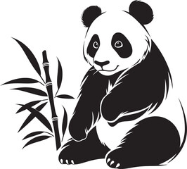 Charming Panda Vector Design Lovable Panda Cartoon Logo