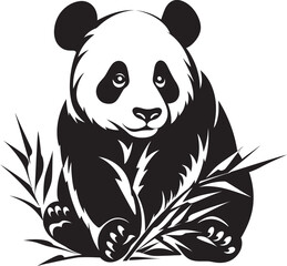 Charming Panda Cartoon Icon Lovable Panda Vector Art