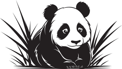 Charming Panda Logo Art Lovable Panda Graphic Vector