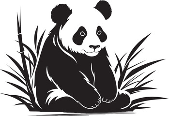 Joyful Panda Cartoon Icon Whimsical Panda Vector Art