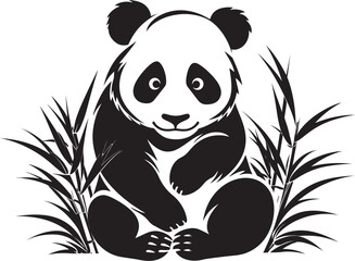 Lovable Panda Graphic Vector Joyful Panda Cartoon Icon