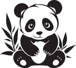 Whimsical Panda Logo Art Cheerful Panda Cartoon Vector