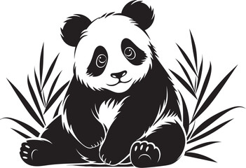 Playful Panda Graphic Logo Sweet Panda Cartoon Vector