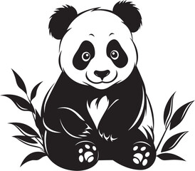 Adorable Panda Cartoon Icon Playful Panda Graphic Logo