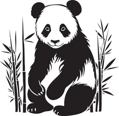 Cheerful Panda Cartoon Logo Happy Panda Graphic Icon