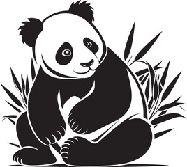 Joyful Panda Graphic Design Whimsical Panda Logo Vector