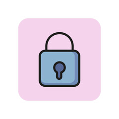 Padlock line icon. Hacker, password, combination. Privacy concept. Vector illustration can be used for topics like technology, protection, storage